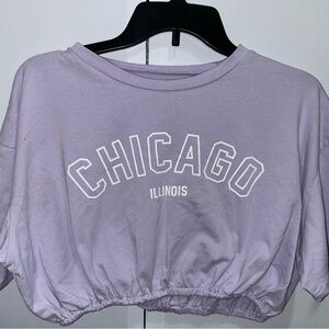 SHEIN Purple Chicago Crop Top